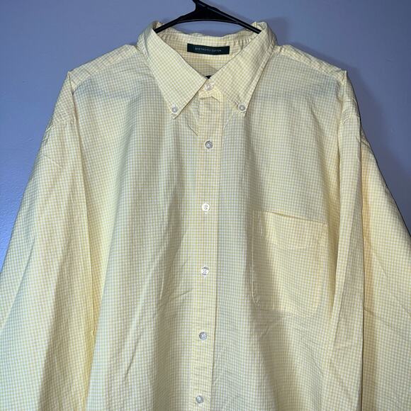 ✨Vintage Nicklaus Golf Shirt XXL Yellow Gingham Button Down 100% Cotton - Picture 7 of 8